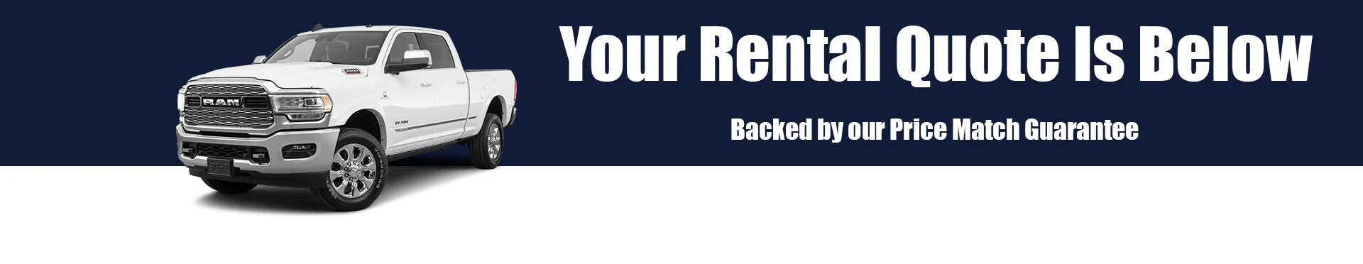 Contact Us banner with a RAM truck rental